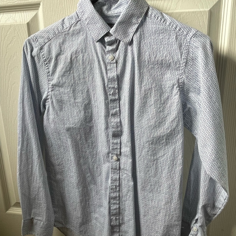 Boy’s  Blue Patterned Dress Shirt